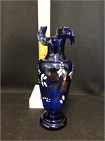 Fenton Hand Painted Cobalt Blue Vase