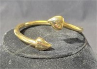 Costume Jewelry Cuff Bracelet w/Heart Ends