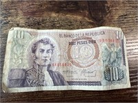 10 Pesos Bogota , Columbia 1970