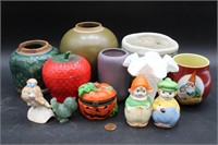 Vtg. Chinese Crock, Art Pottery, Jade Rooster+++