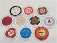 10 Vintage Las Vegas Nevada Casino Chips