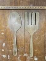 Oversized Wooden Fork & Spoon- 20" tall