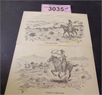 Two 1959 western cowboy etchings by Art Brown