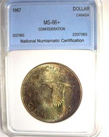 1967 Dollar NNC MS66+ Confederation