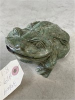Asian Stone Carved Jade Color Frog