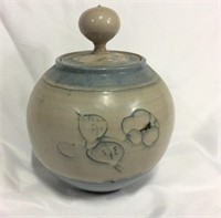 Hand Turned Pottery Cookie Jar