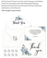 MSRP $23 Set 50 Funeral Thank You Cards