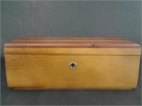 Vintage Lane miniature cedar box with key