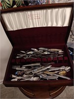 Silver chest silverplated flatware and more