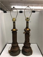 2cnt Wooden Table Lamps