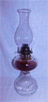 Vintage glass kerosene lamp, 18" tall