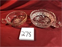 2 clear dishes w/handle