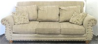 Sofa with Reversible Pillows & Nail Head Trim