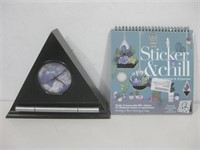Mantle Clock W/Sticker & Chill Book See Info