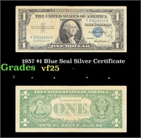 1957 $1 Blue Seal Silver Certificate Graded vf+