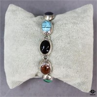 Sterling Bracelet w/Semi Precious Stones