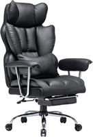 Efomao High Back PU Leather Chair  Black