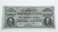 $10000 US Confederate States Replica Banknote
