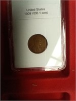 1909 VDB Lincoln One Cent Coin, First Year