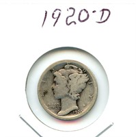 1920-D Mercury Silver Dime