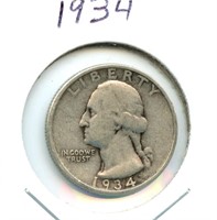 1934 Washington Silver Quarter