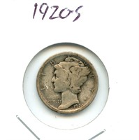 1920-S Mercury Silver Dime