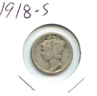 1918-S Mercury Silver Dime