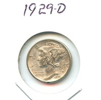 1929-D Mercury Silver Dime