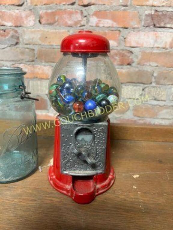 Vintage Gumball machine with marbles