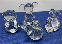Glass Figurines Assorted 4 Pcs