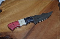 Damascus USA Wood Handled Hunting Knife & Sheath