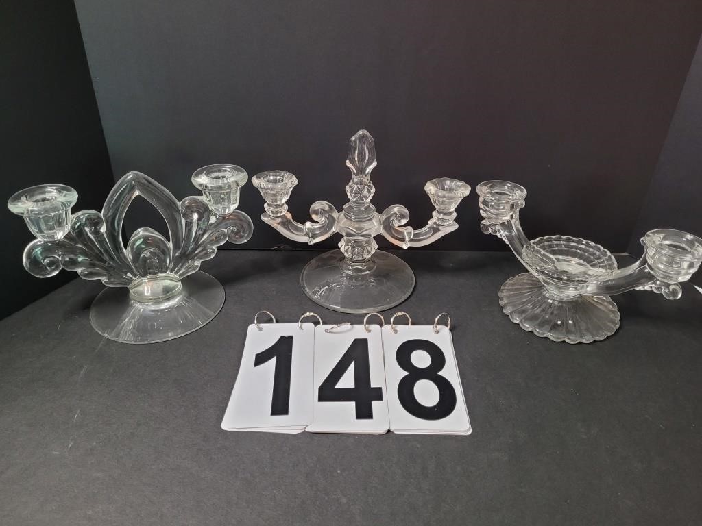 3 ~ 2 Line Candle Holders ~ Cambridge