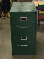 Metal 2 Drawer Filing Cabinet with Contents