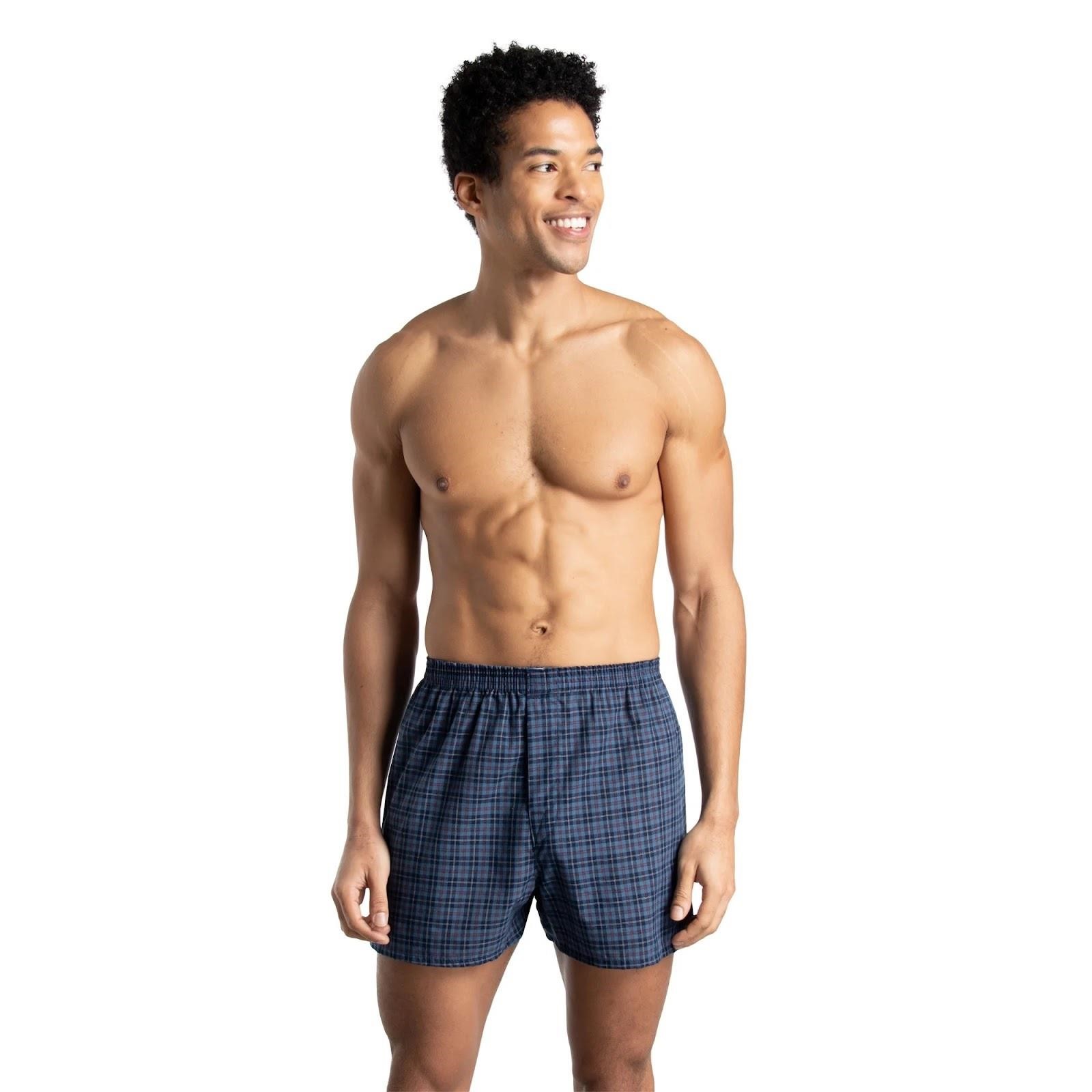XL Fruit of the Loom Men's Woven Boxers 5pk A95