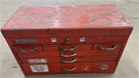 Vintage Red MB Century Tool Box W/ KEY