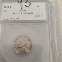 1941 D BU Nickel 5 Steps