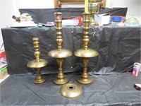 3 Large Brass Candle Holders (Made in Thailand)