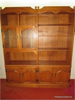 Large Maple Display Cabinet 2 Pieces