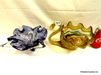 2 Piece M.C.M. Art Glass Pieces