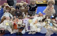 Large lot of various dolls (incl. 2 totes no lids)