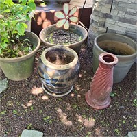 Huge Terracotta & Glazed Pots Plant Lot
