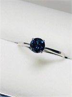 $3300. 10KT Gold Blue Diamond(0.56ct) Ring