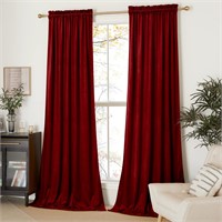 NICETOWN Christmas Red Velvet Curtains and Drapes