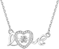 BVCWD Heart Pendant Necklace with Diamonds