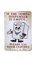 SKYNINE INC TIN SIGNS TOILET PAPER , 8IN X 12IN