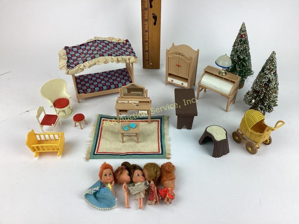 Tomy doll house furniture. Includes bedroom  up