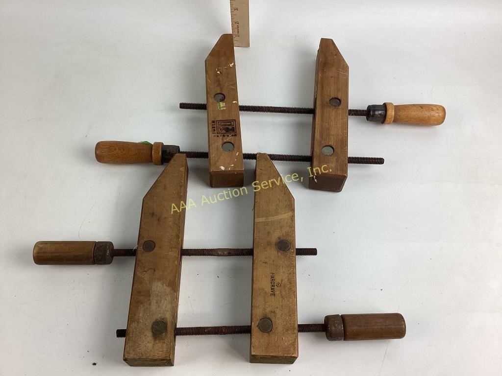 Hargrove and HMC Wooden clamps, adjustable.