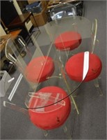 6 Piece Lucite Table and Chairs