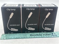 NEW Lot of 3- Book Light 360° Rotation Clip on