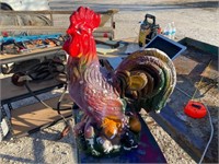 Stucco Rooster Yard Art